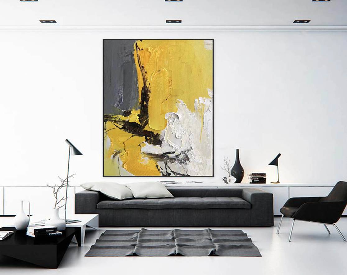 Contemporary Grey Abstract Canvas Artwork OY2BI wall art
